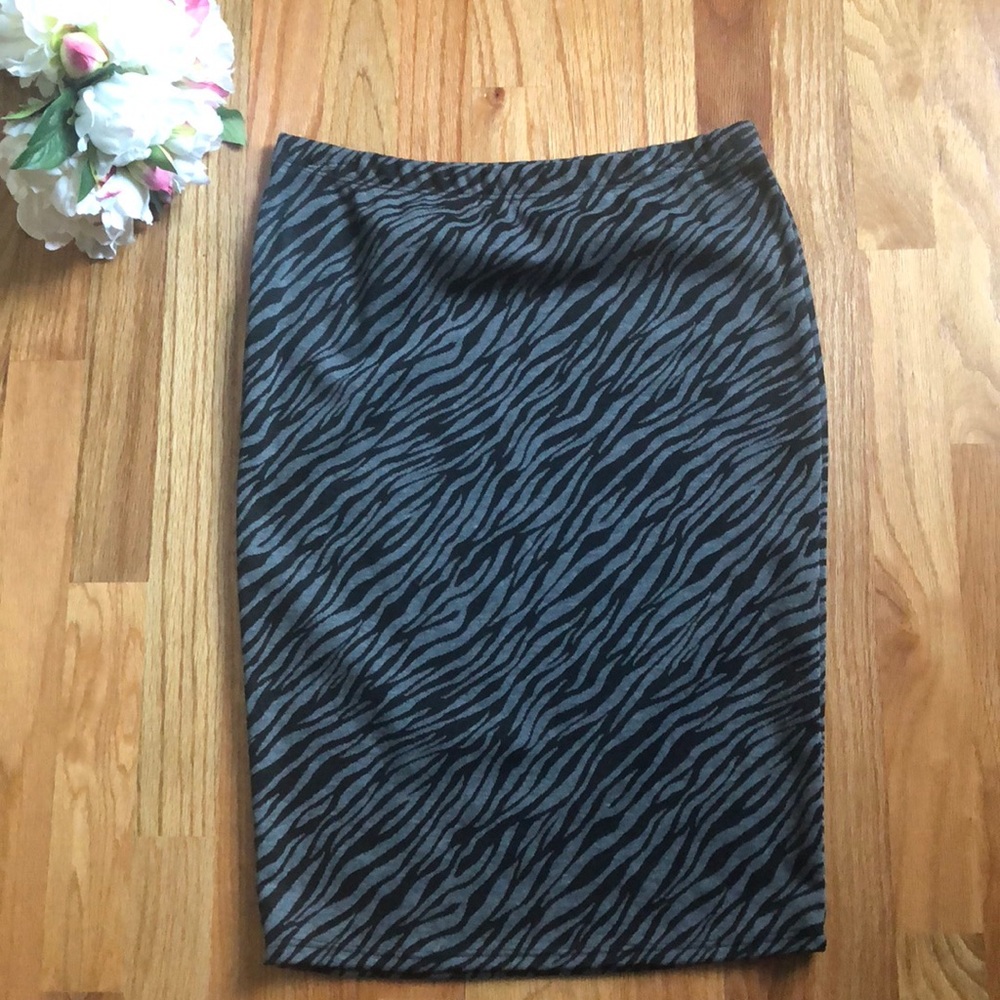 Zebra print pencil skirt